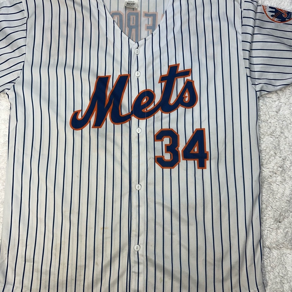 Mets Striped Baseball Jersey